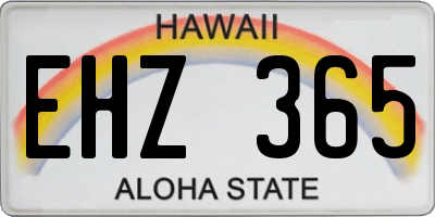 HI license plate EHZ365