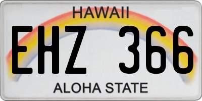 HI license plate EHZ366