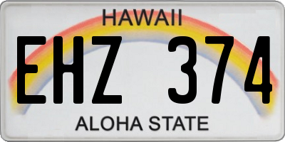 HI license plate EHZ374
