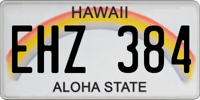 HI license plate EHZ384