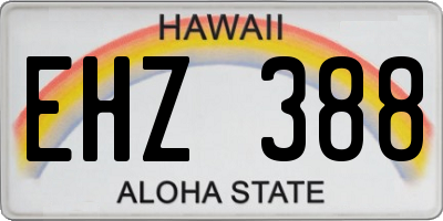 HI license plate EHZ388