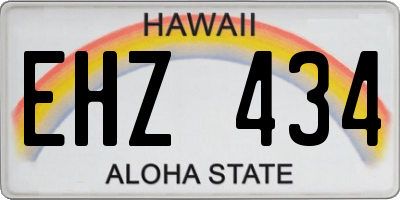 HI license plate EHZ434