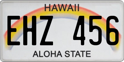 HI license plate EHZ456