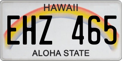 HI license plate EHZ465
