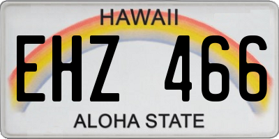 HI license plate EHZ466