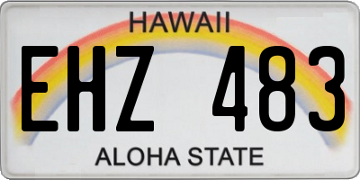 HI license plate EHZ483