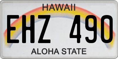 HI license plate EHZ490