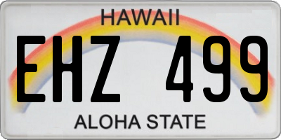 HI license plate EHZ499