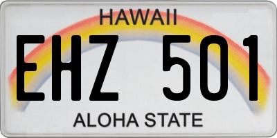 HI license plate EHZ501