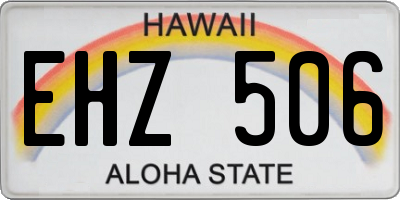 HI license plate EHZ506