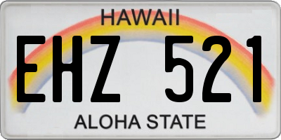 HI license plate EHZ521