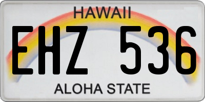 HI license plate EHZ536