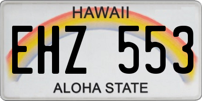 HI license plate EHZ553