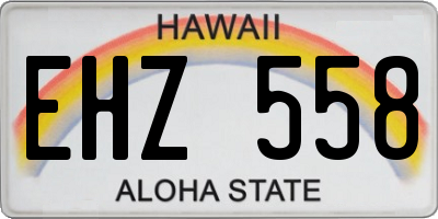 HI license plate EHZ558