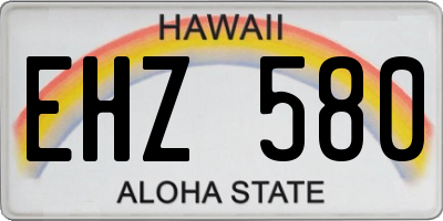 HI license plate EHZ580