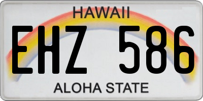 HI license plate EHZ586