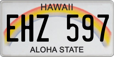 HI license plate EHZ597