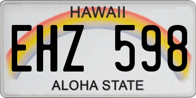 HI license plate EHZ598