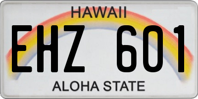 HI license plate EHZ601