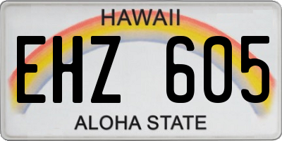 HI license plate EHZ605