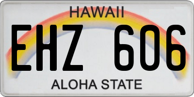 HI license plate EHZ606