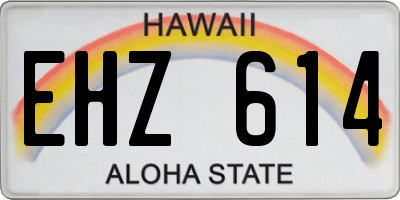HI license plate EHZ614