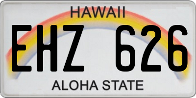 HI license plate EHZ626