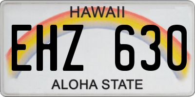 HI license plate EHZ630