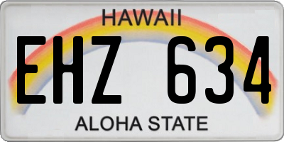 HI license plate EHZ634