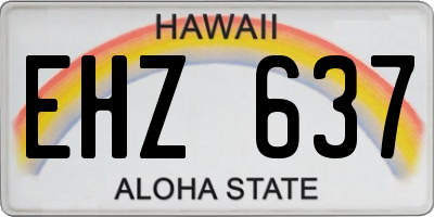 HI license plate EHZ637