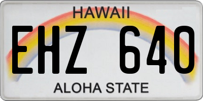 HI license plate EHZ640