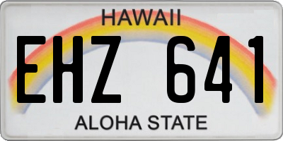 HI license plate EHZ641