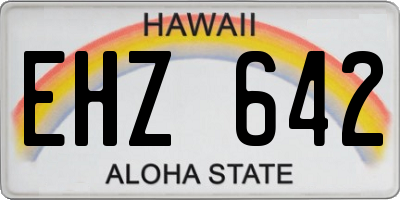 HI license plate EHZ642