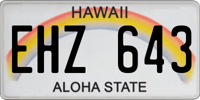 HI license plate EHZ643