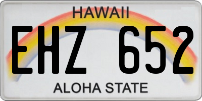 HI license plate EHZ652