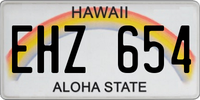 HI license plate EHZ654