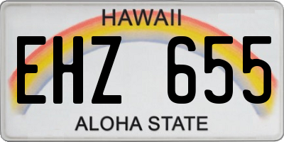 HI license plate EHZ655