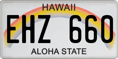 HI license plate EHZ660