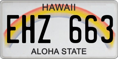 HI license plate EHZ663