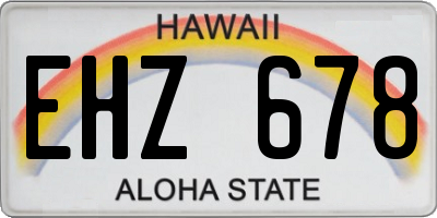 HI license plate EHZ678