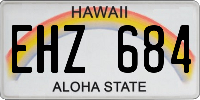 HI license plate EHZ684