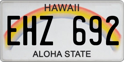 HI license plate EHZ692