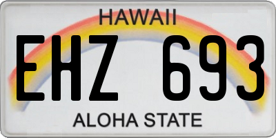 HI license plate EHZ693