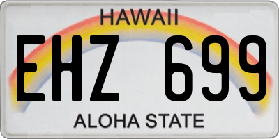 HI license plate EHZ699