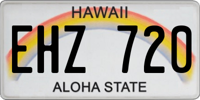 HI license plate EHZ720