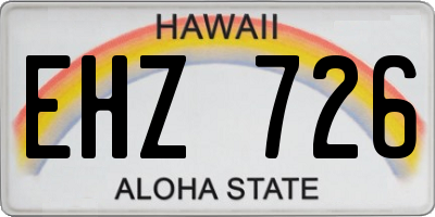 HI license plate EHZ726