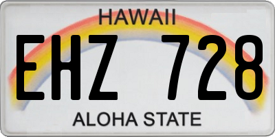 HI license plate EHZ728
