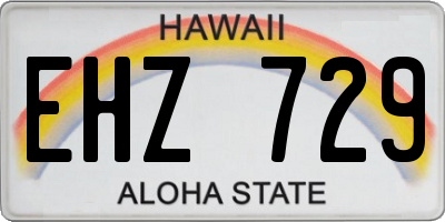 HI license plate EHZ729