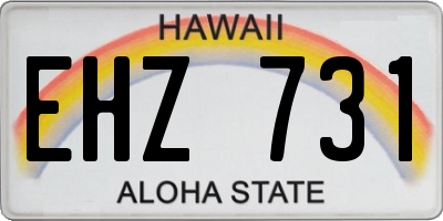 HI license plate EHZ731
