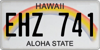 HI license plate EHZ741